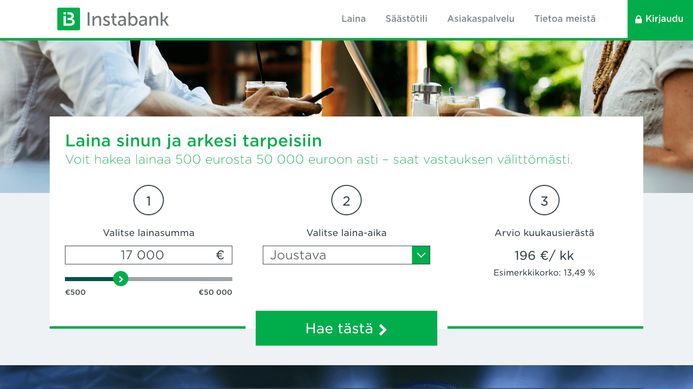 Instabank - Hae 500 - 50 000 € laina, jota voit lyhentää joustavasti - KTM