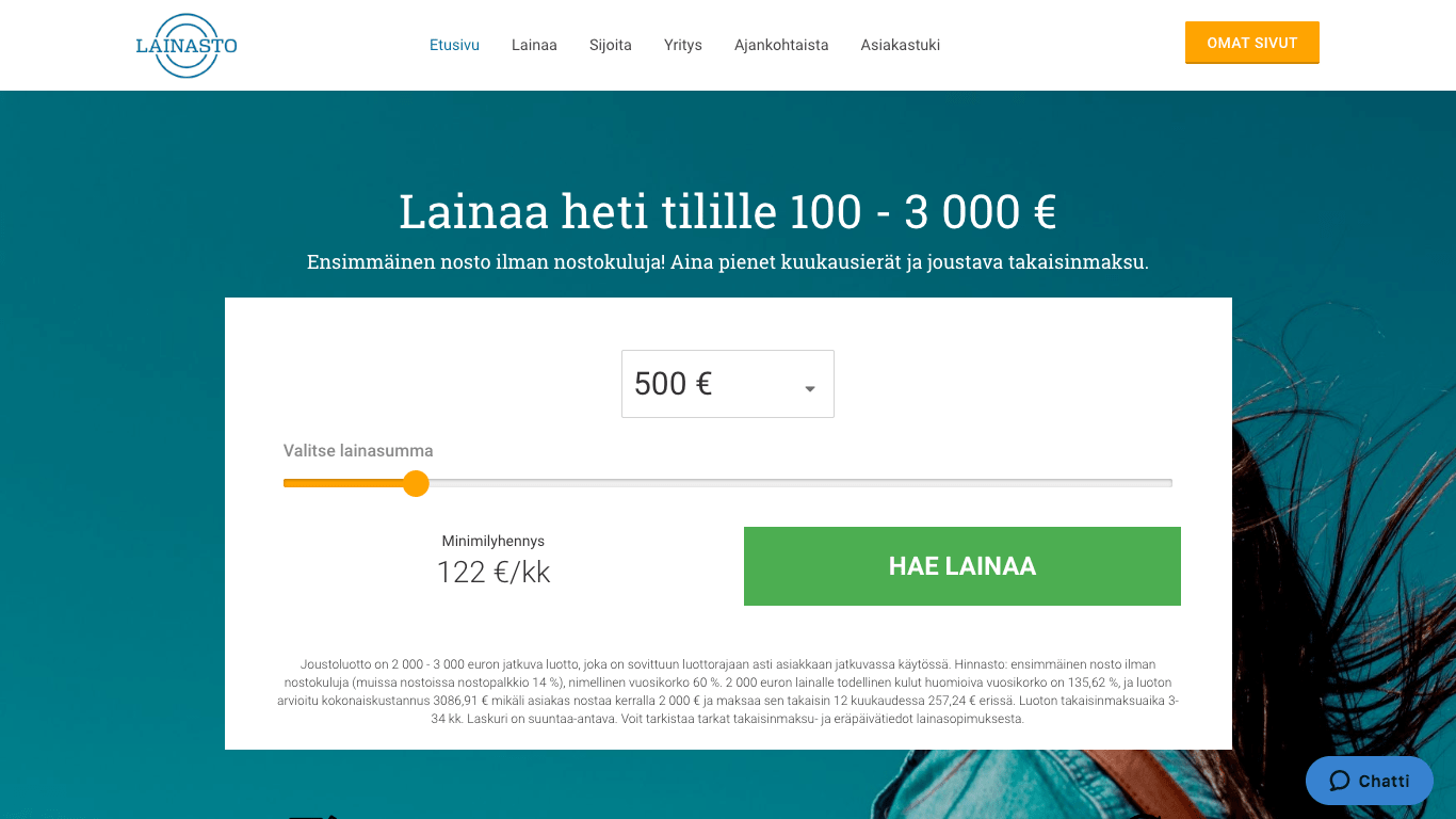 Lainasto lainaa ilman vakuuksia 100 - 3 000 € - KTM